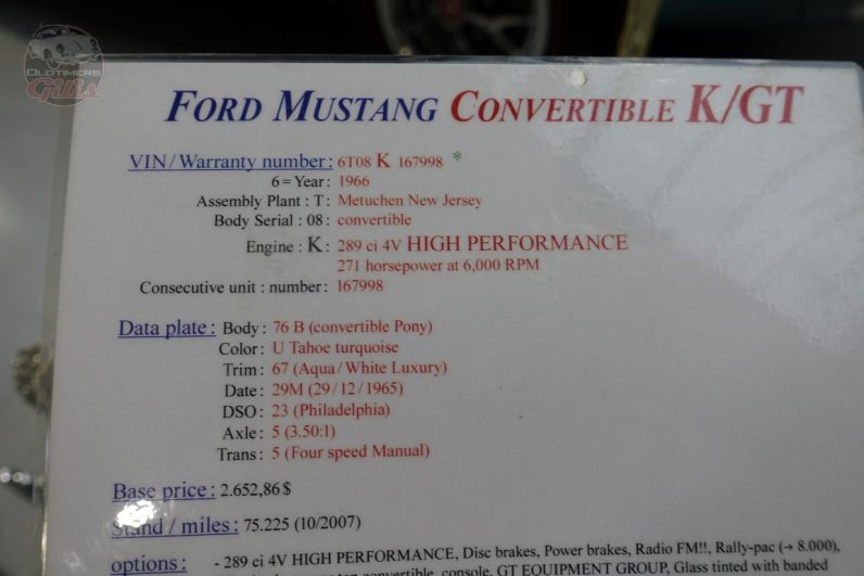 1966 Ford Mustang K GT